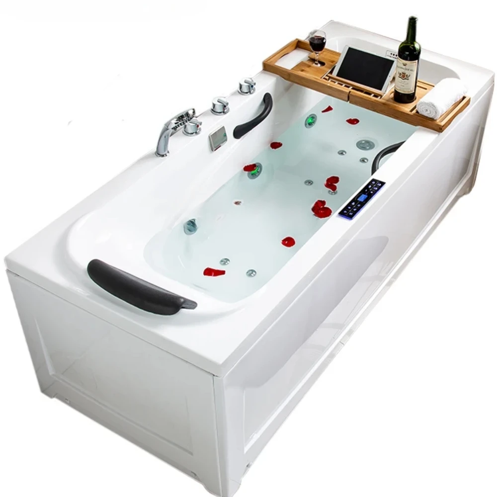 

Small Apartment Deep Bubble Acrylic Bathtub Surfing Constant Temperature Heating Bath