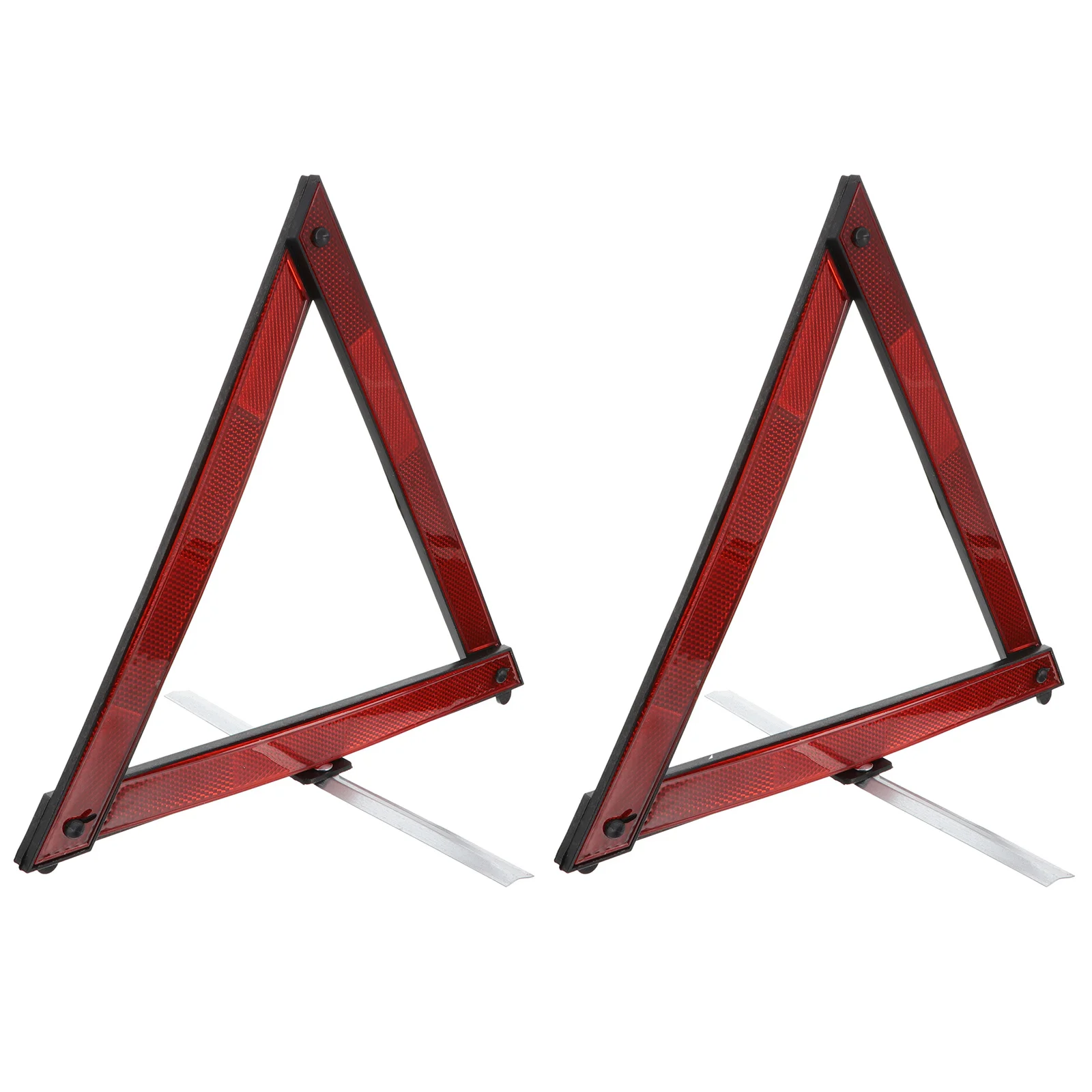 2pcs Car Warning Triangle Auto Safety Triangle Folding Design Road Safety Tool For Vehicle Maintenance Wind Resistant Strong