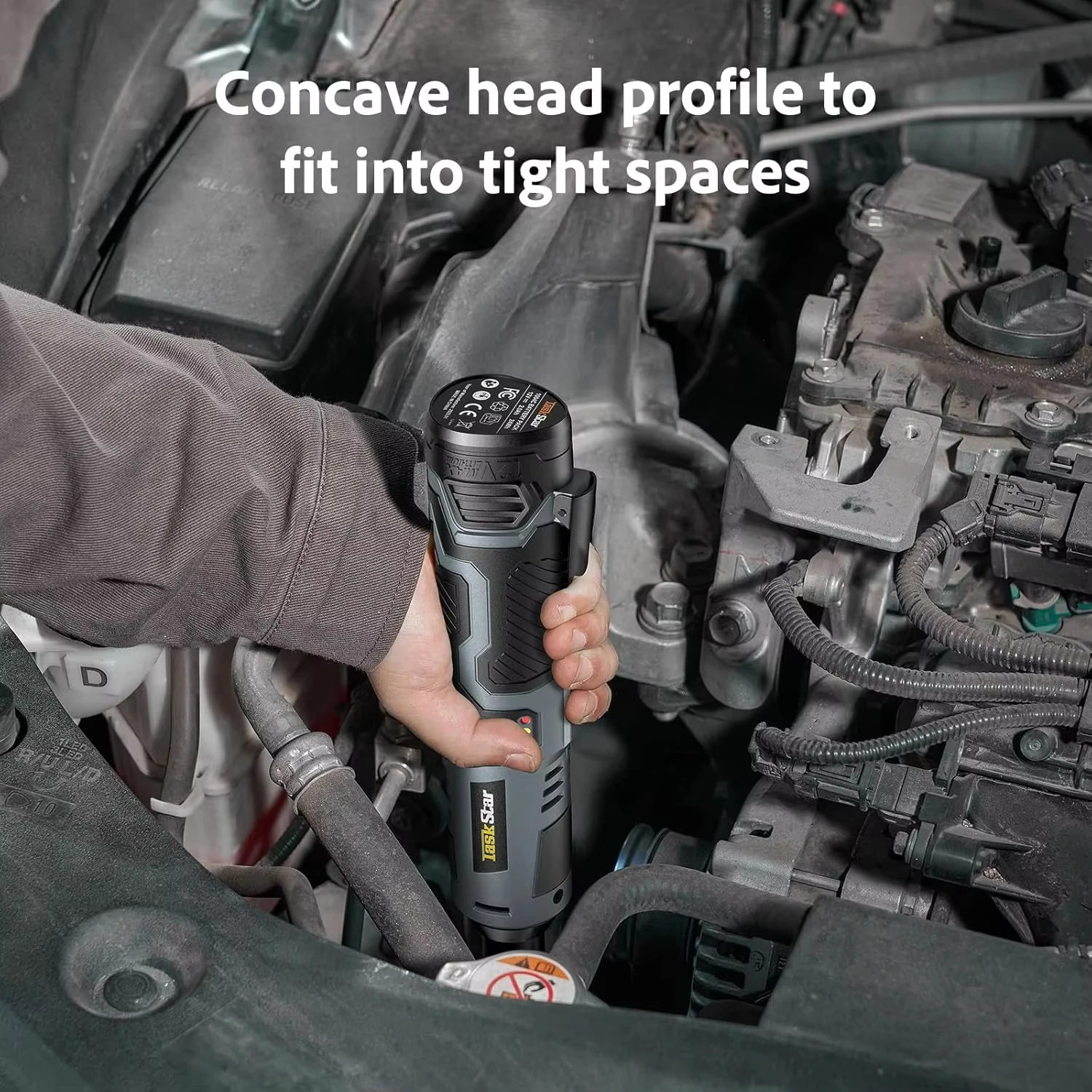 TaskStar Chiave a cricchetto elettrica 200 giri/min Trigger a velocità variabile 40 Nm Kit chiave a cricchetto a batteria 12 V 2 * 2,0 Ah Batterie alimentate