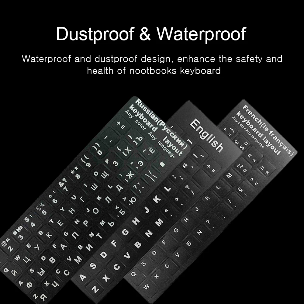 Russisch, Englisch, Französisch, Spanisch, Ukraine, Arabisch, Portugiesisch, Tastaturaufkleber für Laptop, PC, Standard-Buchstabenlayout,