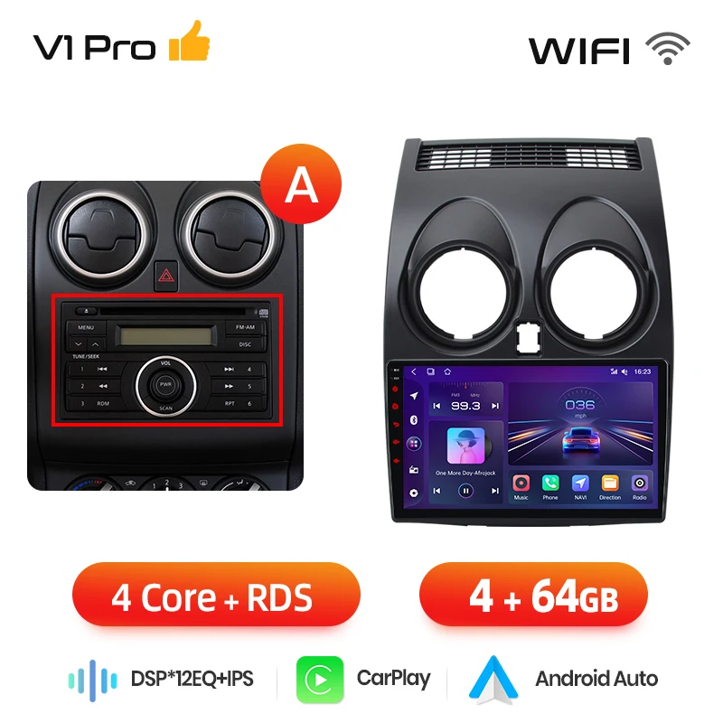 Junsun Ai 4G Lte Draadloze Carplay Android Auto Auto Radio Voor Nissan Qashqai J10 2006 2007 2008 2009-2013 Gps Navi Bt Dsp Rds Fm