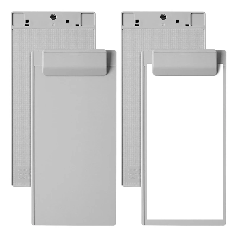 4 Piece Mini Clipboard A7 Size Pocket Clipboard 9.4 X 4.6 Inches Gray Low Profile Clipboard For School Office