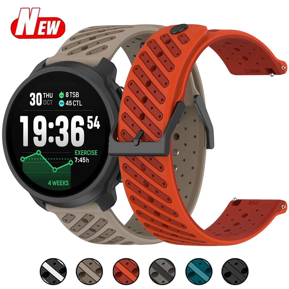 22mm Silicone Strap for Suunto Race2/Vertical 2/9 Peak Pro Bracelet For Garmin Venu 2 3/Forerunner265/255 Music/Vivoactive4