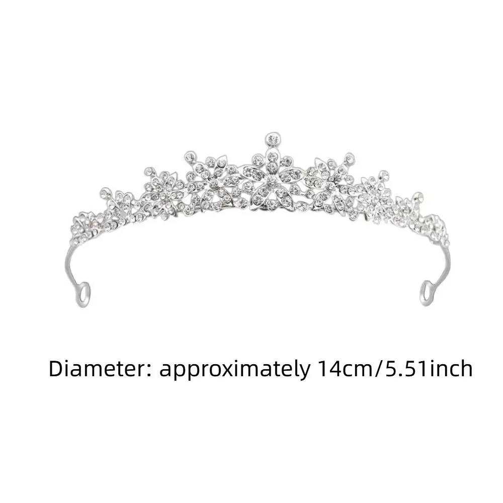 2 قطع العروس غطاء الرأس زهرة كريستال تيارا قرط كبس الأميرة عقال حجر الراين الملكة تاج فاخر تألق مجوهرات الزفاف