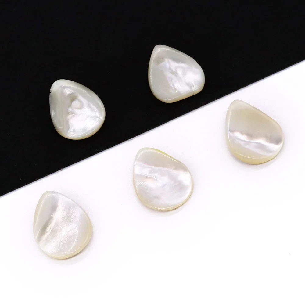 Natural Horizontal Hole Water Drop Mother Pearl Shell Pine Fashion Handmade DIY Jewelry Making Accessories Wholesale 15x20mm