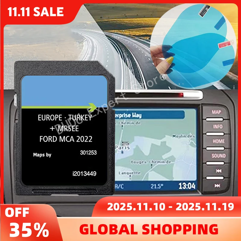 

Навигационная SD-карта MCA 2022, карты Sat Nav для Ford Mondeo Kuga Focus C-Max S-Max (2010-14) с противотуманными наклейками
