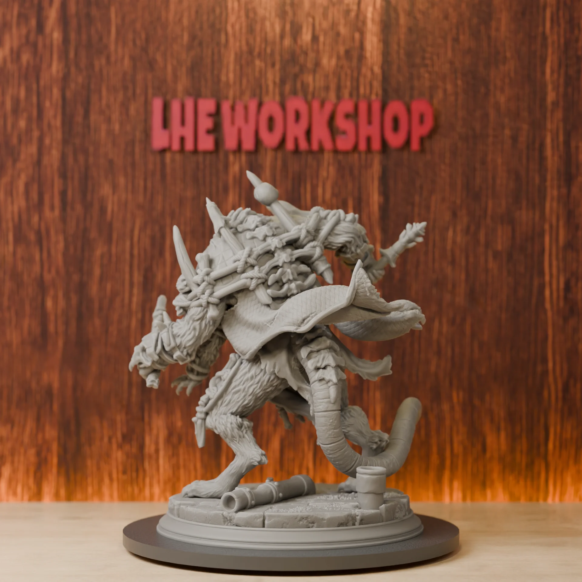 The Rat King Monster BOSS | Large Miniatures | 28mm-38mm | Resin 3D Printed DND Pathfinder Mini | Unpainted Grey