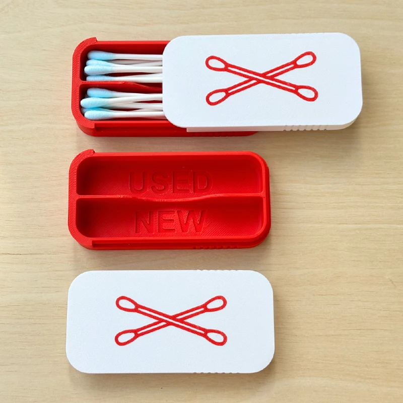 HOT! Mini Sliding Cotton Swab Storage Box Portable Swab Case For Travel And Daily Use Multi-Compartment Dust-Proof Keeps Clean
