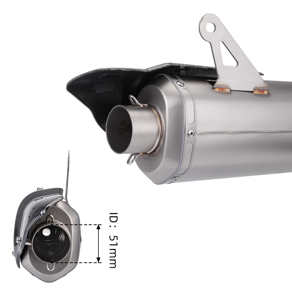 Universal Motorcycle Double Outlet Hole Exhaust Stainless Steel Modified Escape Pipe Muffler DB Killer for Z900 NINJA400 R3 S9