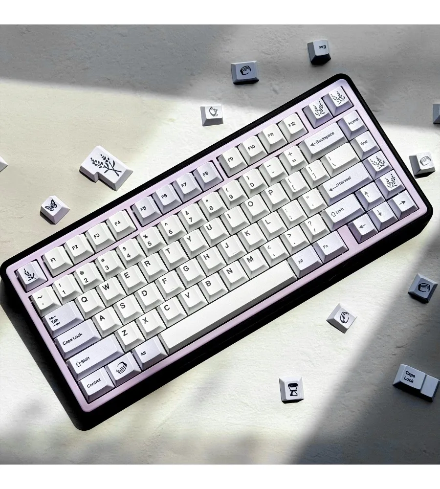 Keycap personality full set of mechanical keyboard computer periphery personalized texture lavender keycap PBT hot sublimation