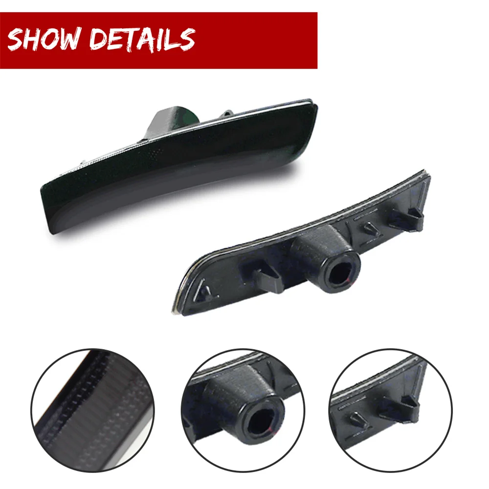No Bulb No Socket Smoked Lens Car Front / Rear Fender Side Marker Light Shell Housings For Chevy Camaro 2016 2017 2018 6th Gen