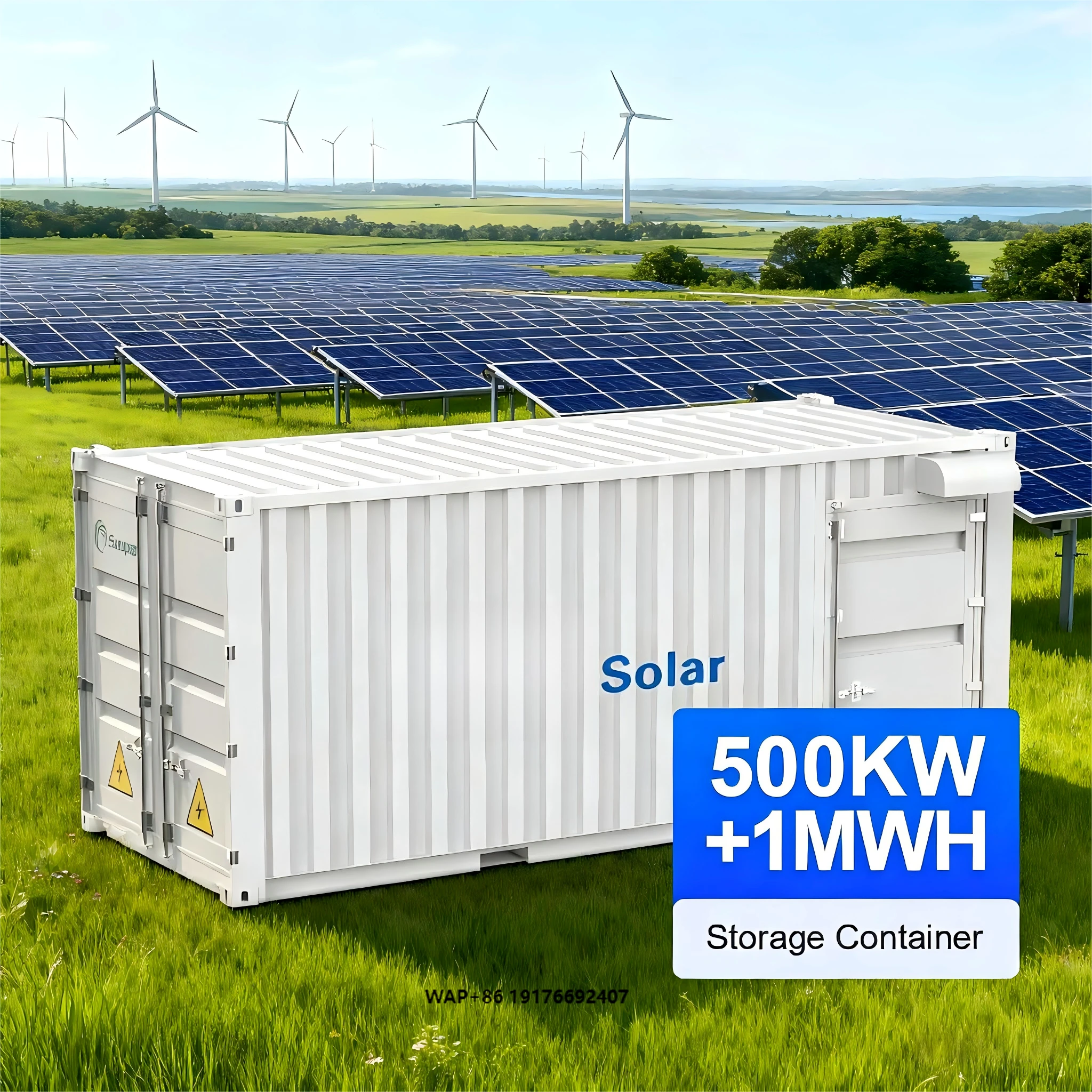 PNG Industrial Solar Lithium Ion Battery Storage System 1MWH Commercial 40Ft Container with Liquid Cooling IP65 Protection