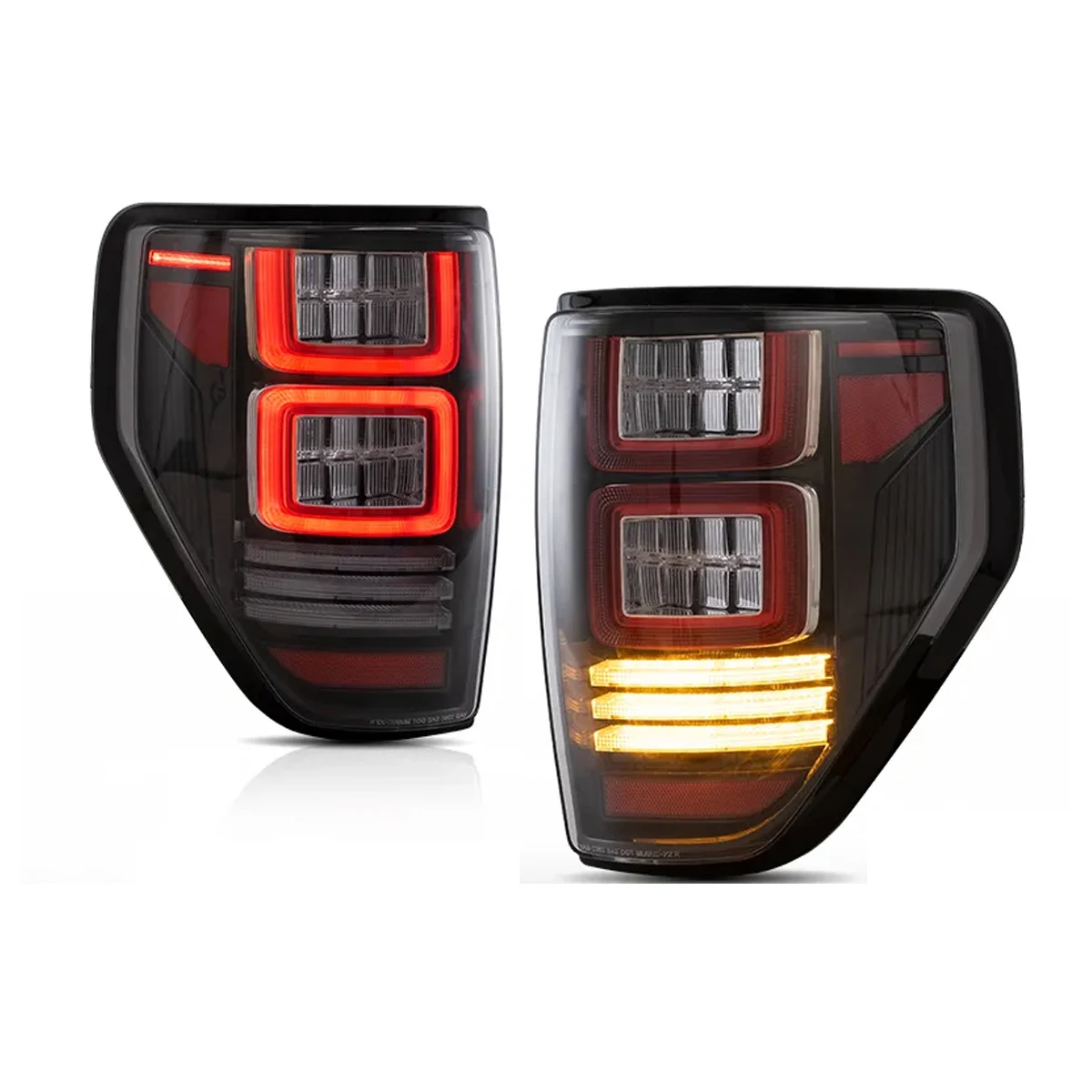Tail Lights Assembly LED For Ford F150 Pickup Truck 2009-2014 W/ Red Turn Signal Rear Lamp Assembly Passenger&Driver Side
