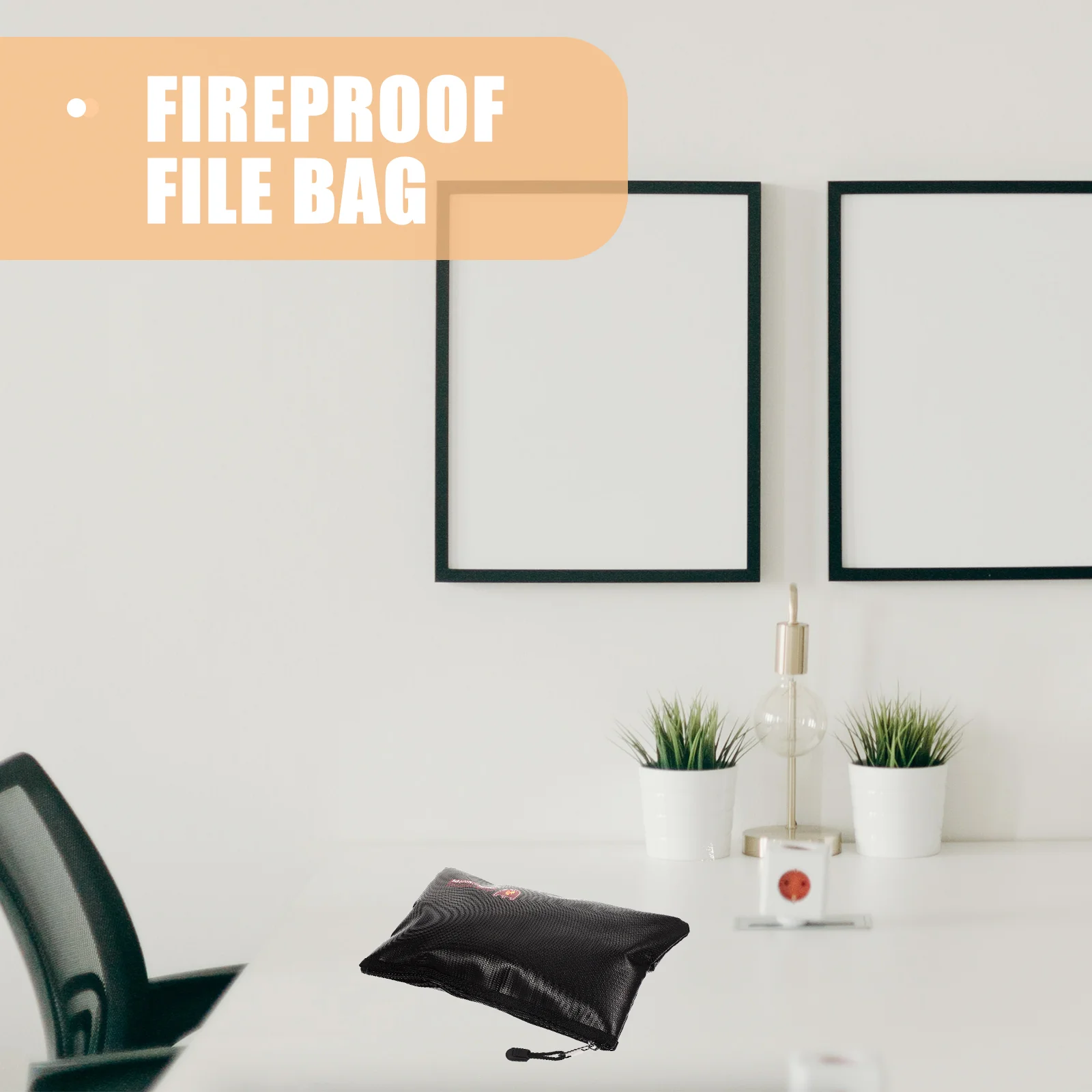 Fireproof File Bag Portable Zipper Document Stand Small Safe Pouch Money Holder Storage