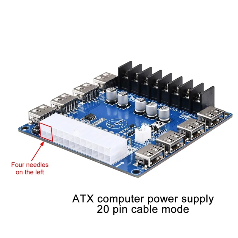 Fonte de alimentação atx VO-20 pinos/24 pinos 5v/2a placa adaptadora de fonte de alimentação para chassi de mesa de carregamento usb, b 1 peça