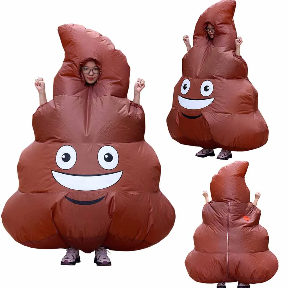 Fantasia Inflável de Cocô Adulto Divertida, Fantasia Inflável de Fezes para Festa de Feriado, Brinquedo de Fantasia de Boneco de Desenho Animado para Brincadeiras de Role-playing