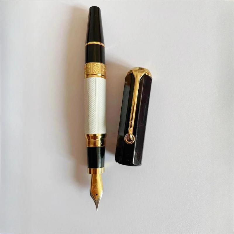 New Lemon M5 Piston Fountain Pen White Long Knife Hand Polishing EF/F/M Nib Student  Calligraphy Ink Pen Business Stationery