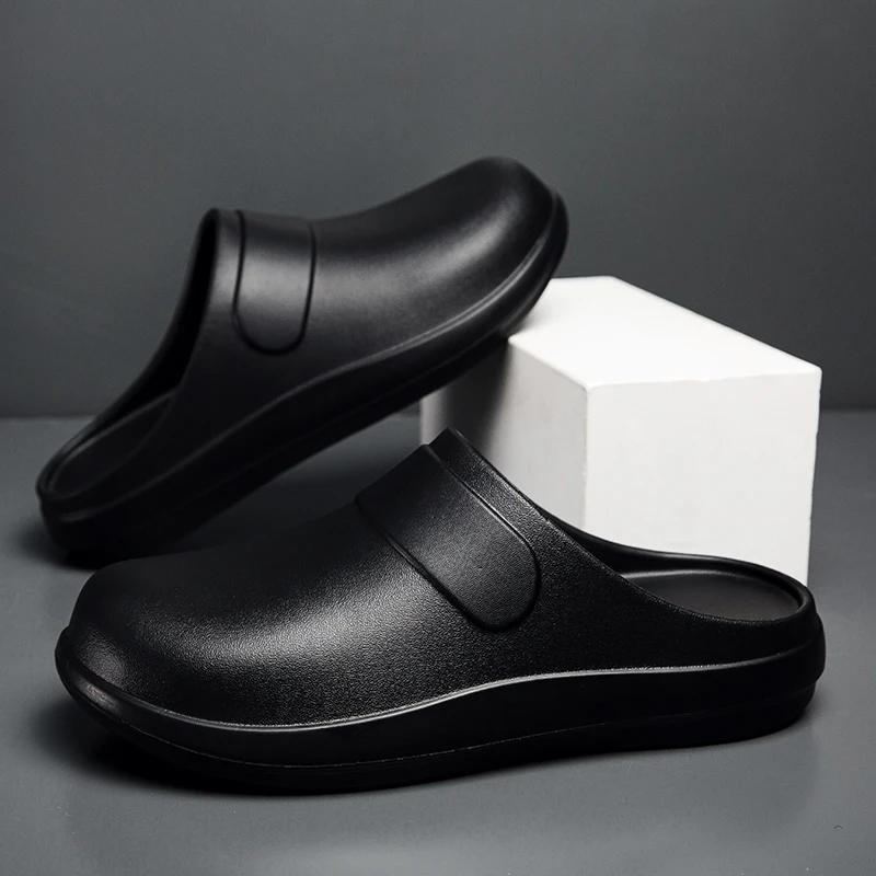 Men Waterproof Chef Shoes Non-slip and Oil-proof Kitchen Shoes Operating Room Slippers Summer Spring and Autumn Outdoor Clogs - view 4