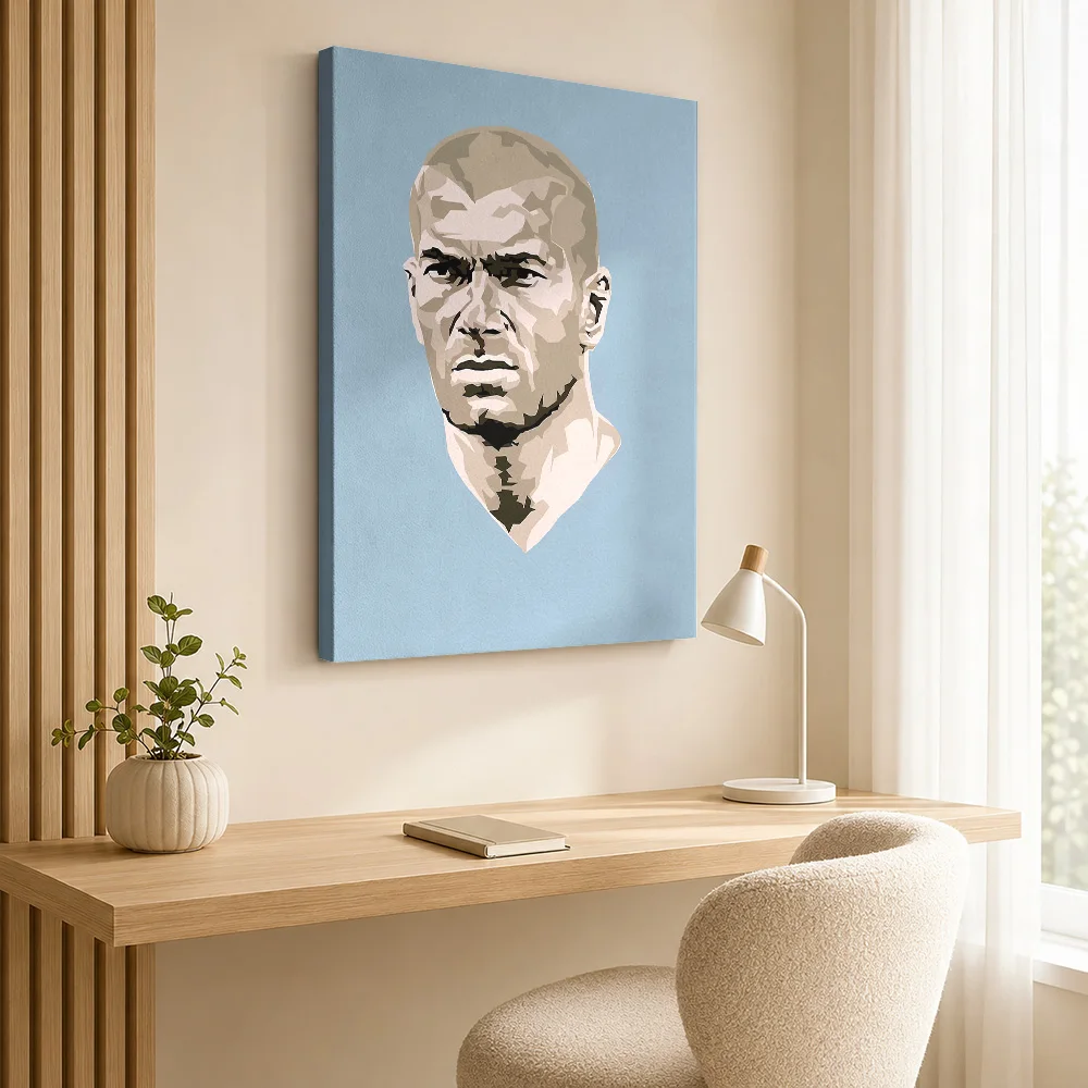 Zidane Zidan Canvas Poster Custom Sports Portrait Wall Paintings Decoration for Game Room Man Cave Ready to Hang Gift for Fans