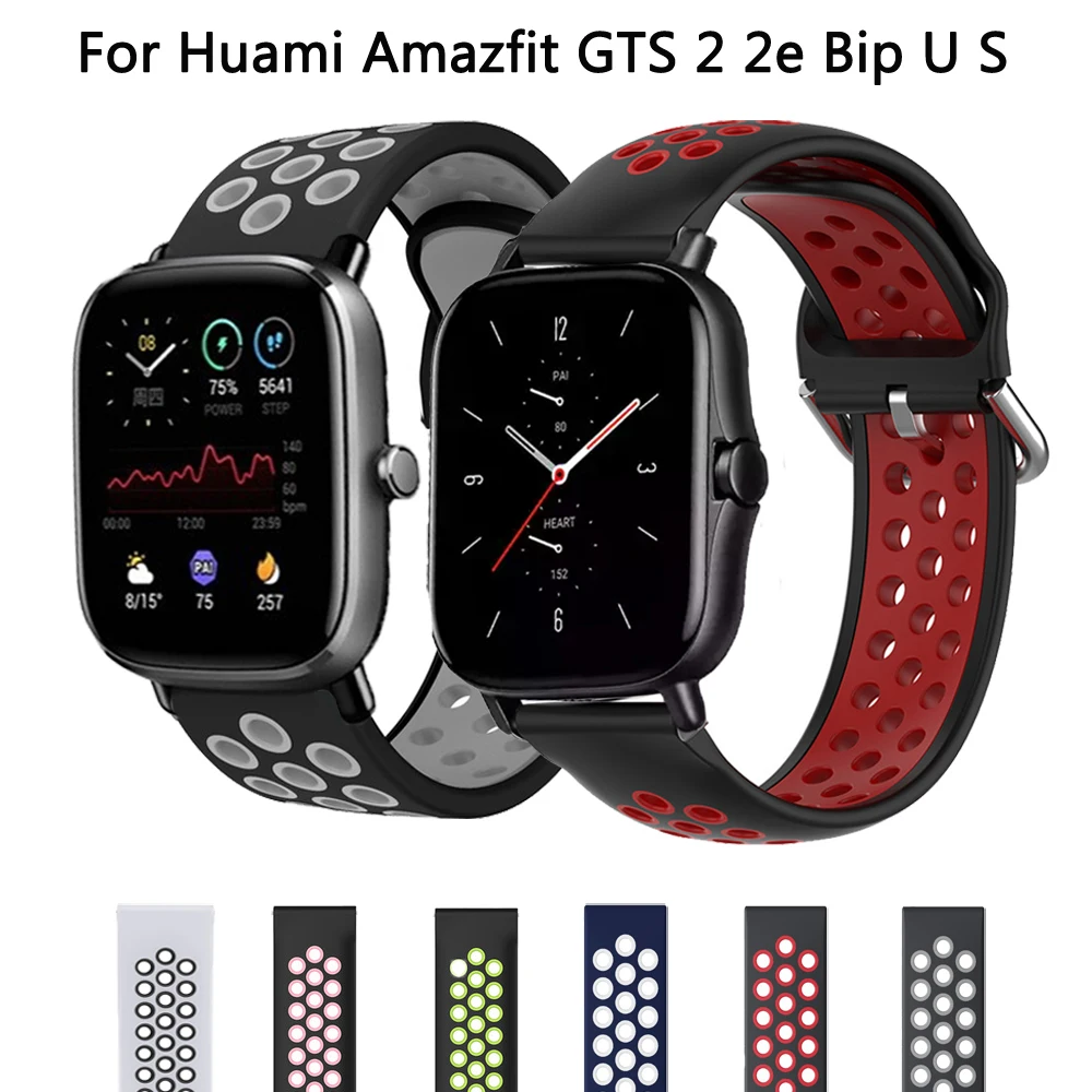 

Silicone Wrist Band Strap For Huami Amazfit GTS 2 / Mini Sports Smart Watch Band Bracelet For Xiaomi Amazfit Bip S/U / Pro / GTR