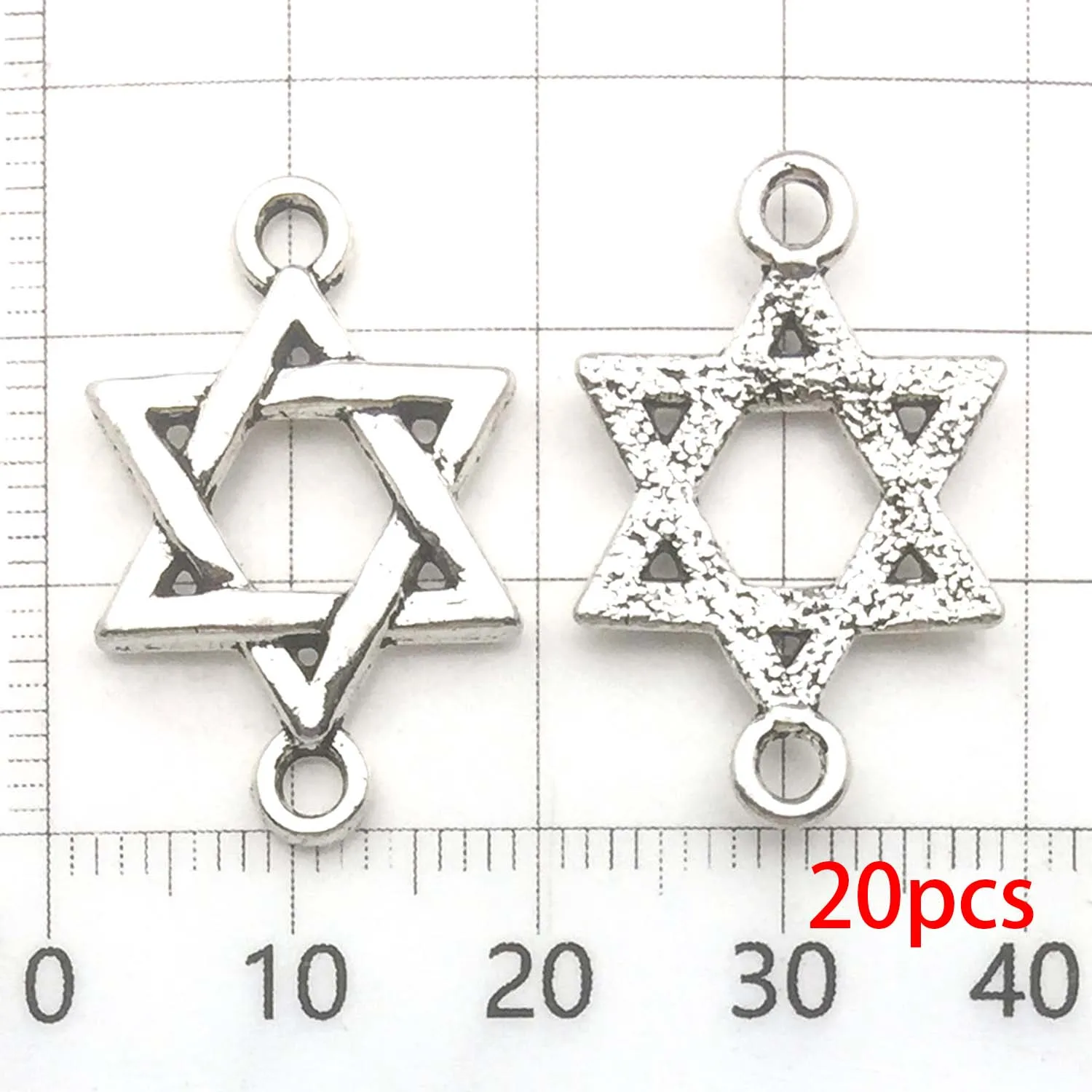 20pcs Antique Silvery Flower Connector Charms for DIY