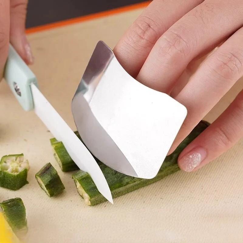 Finger Guard Safe Cutting Heavy Duty Stainless Steel Anti Cut Shield Anti Slip Grip Cooking Kitchen Tool Hand Protector Knife