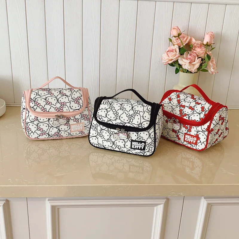 

Original HelloKitty Genuine Authorized Portable Cosmetic Bag Semi-setting Multifunctional Large Capacity Cosmetic Case Storage C