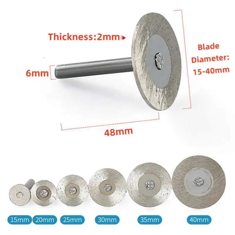 10PCS Diamond Cutting Disc Wheels Rotary Tool Circular Saw Blade for Dremel Mini Drill Mandrel Cut-off Stone Plastic Glass Tile