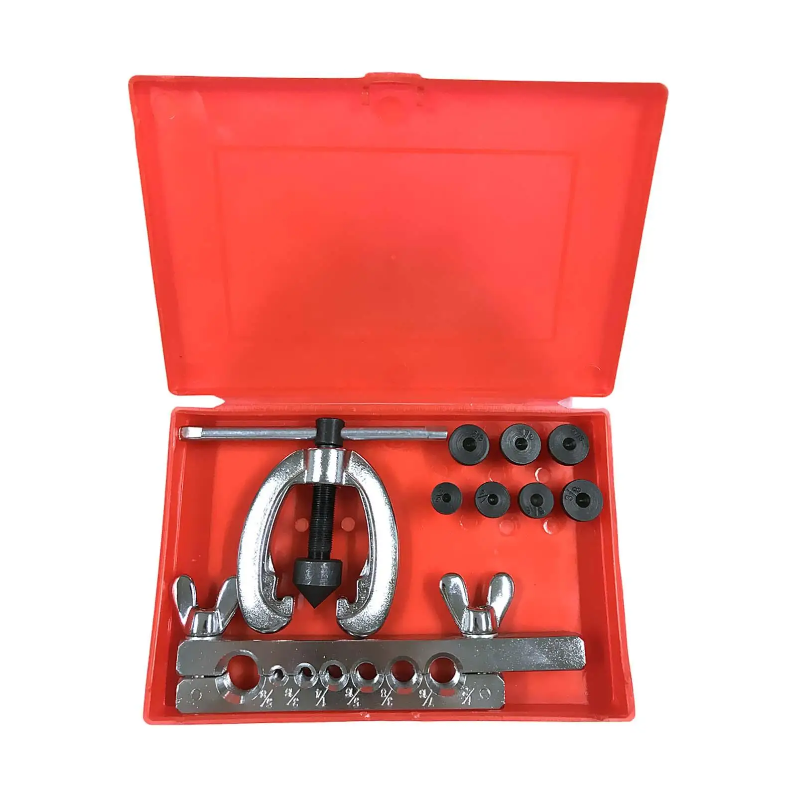 

Double Flaring Tool Kit 7 Adapters Tube Flaring Tools for Refrigeration Brake Line Vehicle Copper Aluminum Pipe Copper Pipe