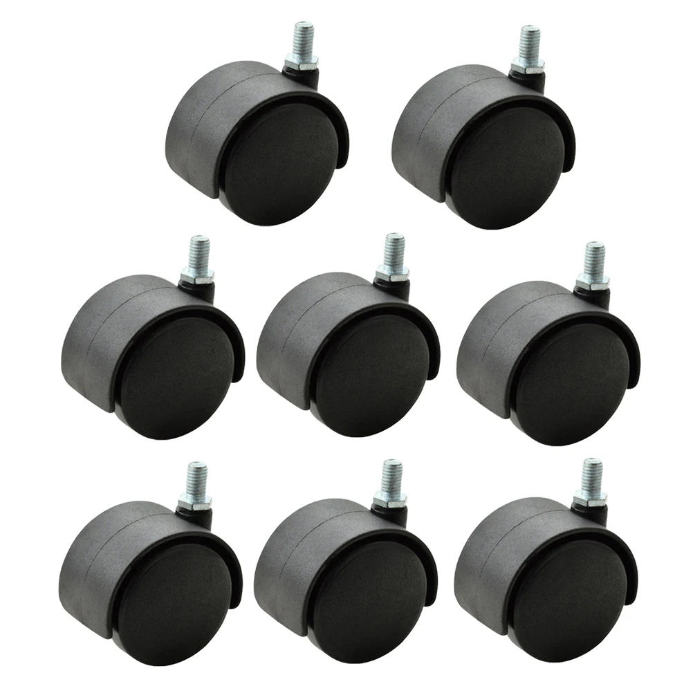 

8pcs Chair Wheels Swivel Chair Caster Black Screw Caster Roller Wheel Universal Roller Swivel Wheel No Mark Soft