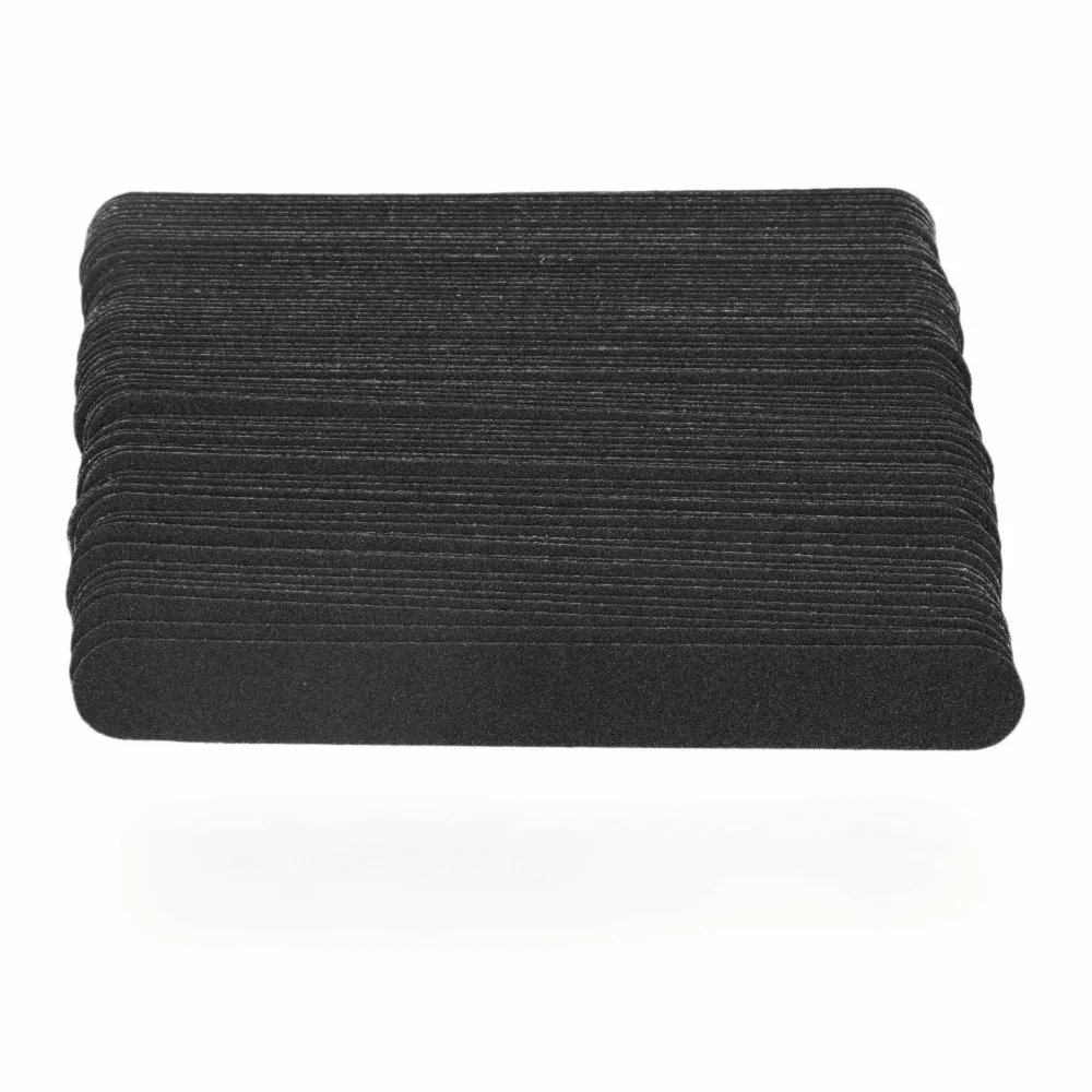 100pcs Reusable Base Plate Replacement Nail File Strip Black Sand Surface Disposable Abrasive Strip Nail Buffer Strip Manicure
