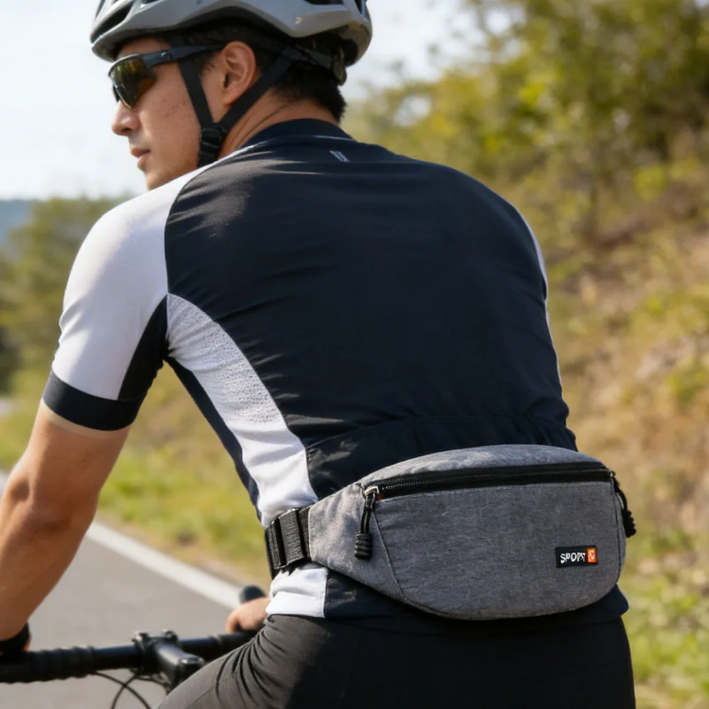 

Men Women Black Waist Bag Sport Run Fanny Pack Men Crossbody Bag Fashion Chest Bag Phone Purse Multifunction Belt Bag