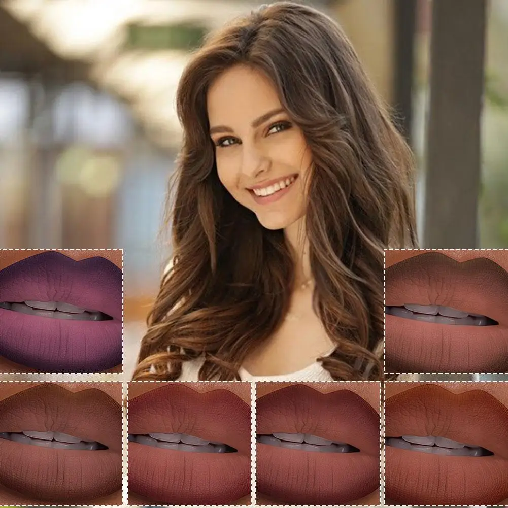 Aksamitna szminka Gładka konturówka do ust Makijaż Odporny na rozmazywanie odcień w sztyfcie Brązowy konturujący 3d Lip Nude Lip Cosmetic Pencil Waterp R5x9