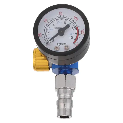Spray Gun Pressure Regulator Zinc Alloy Inline Air Compressor Gauge Oil Water Separator Accurate Air Pressure Control Paint