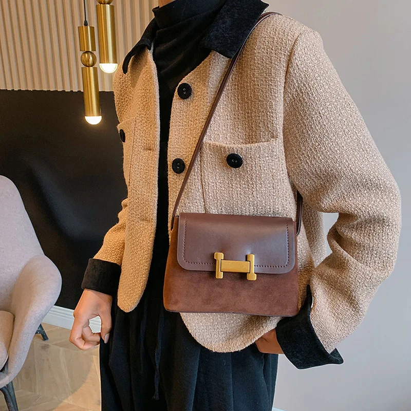 2024 New Niche Women Simple Western Style Small Luxury Brand Crossbody Bag phone bag Textured Fashion Temperament Shoulder Bag