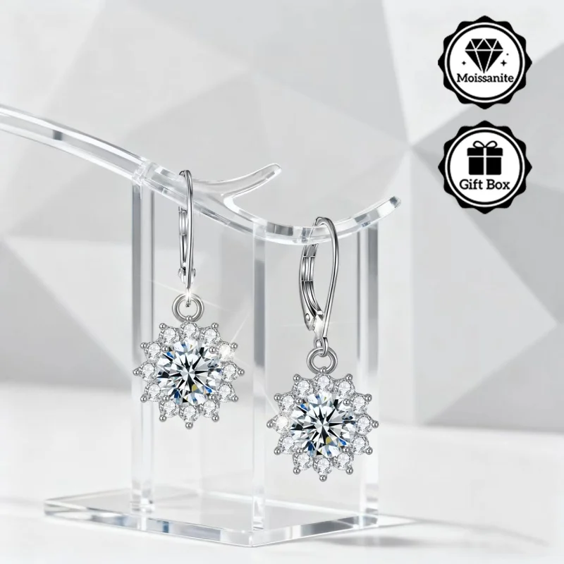 

Ювелирные изделия LAMVOICE для женщин/серьги с 2-каратным муассанитом, гипоаллергенные серьги-крючки, рождественский подарок для ювелирных изделий высокого качества