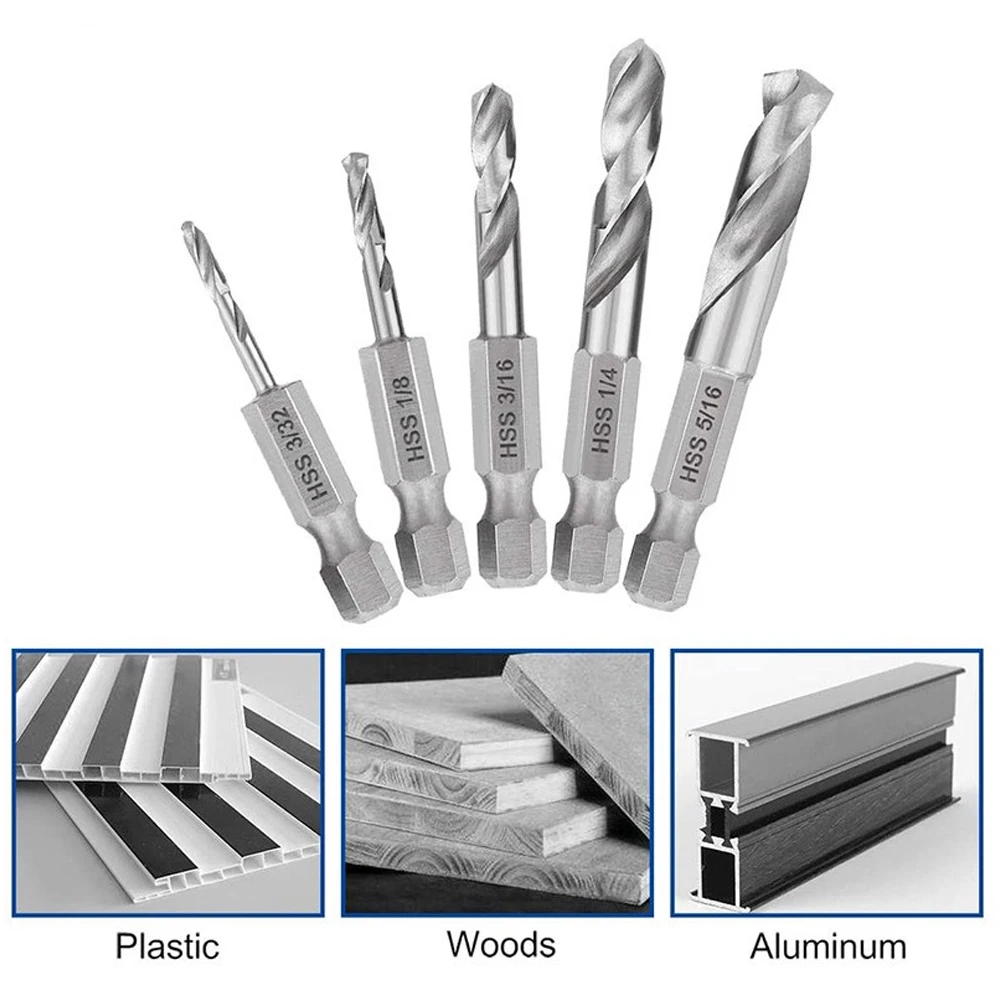 Drilling Tool Drill Bits Useful 1/4 1/8 3/16 3/32 High Quality Quick Change 5/16-inch Drill Bit Set Drill Bits