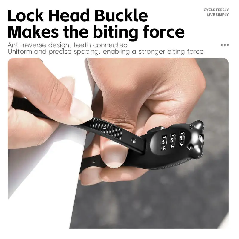 

Bicycle Lock Portable Cable Zinc Alloy Lock Motorcycle Helmet Password Lock Safety Anti-Theft Adjustable Rope Lock