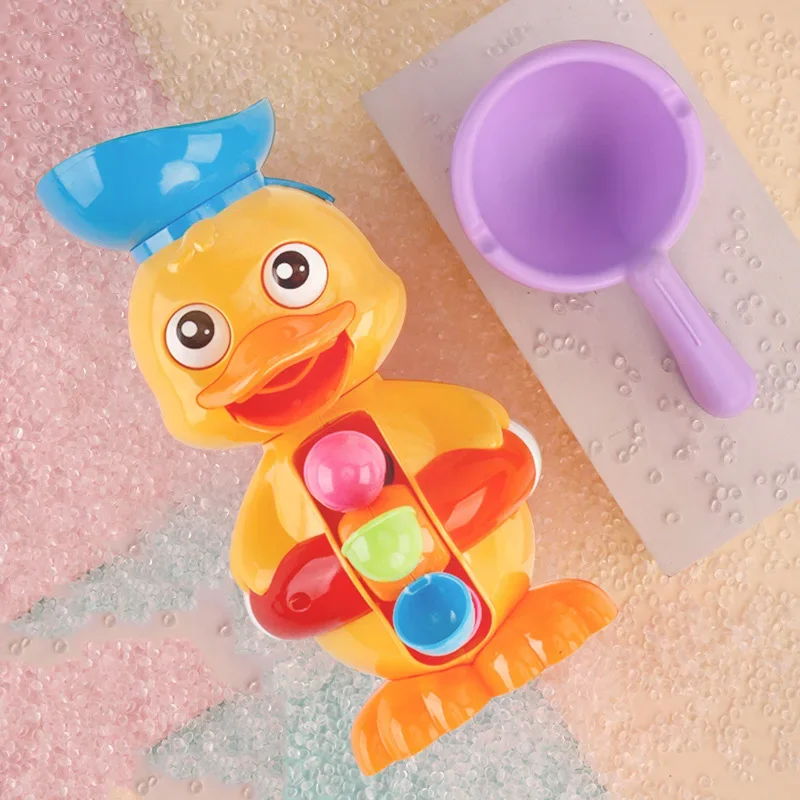 Cute Children Toys Rotating Waterwheel Shower Pool Water Play Baby Bath Toys Duck Bathtub Spinning Water Wheel Toys for Boy Girl