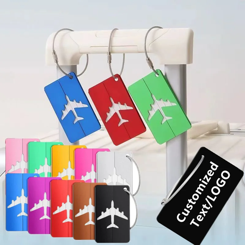 Customizable LOGO Aluminum Alloy Luggage Tags Metal Board for Travel Business Trip Check-In Baggage Tag 15/25/35/45pcs Set