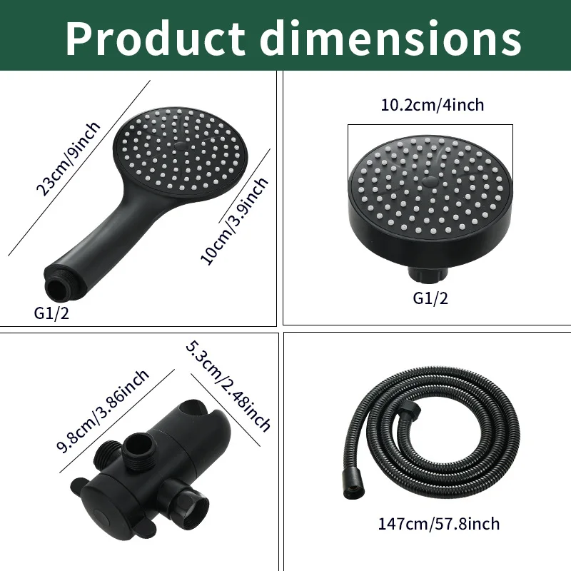 Handheld Shower Head Rain Shower System with Tub Spout Handheld Faucet Set Adjustable Valve Showers Bathroom Facilities