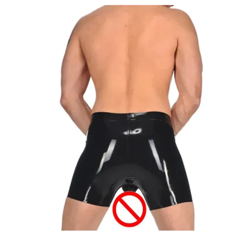 Boxer en latex pour homme, culotte en caoutchouc, gaine pour pénis, sous-vêtement sexy