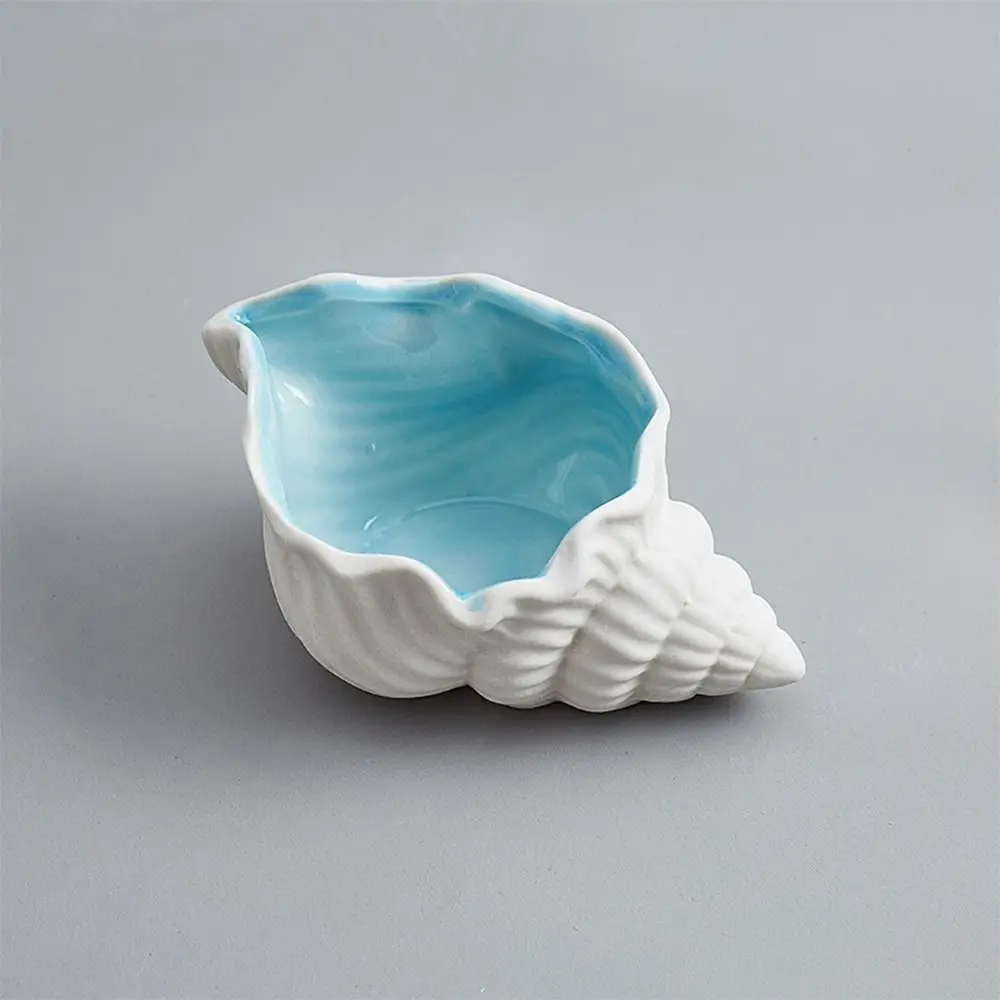 1 Pcs New Ceramic Jewelry Trays Ocean Style Conch Home Marine Decor Large Capacity Jewelry Tray Dish Gifts