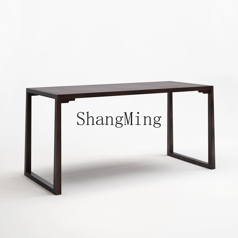 

CL new Chinese solid wood tea table Zen simple rectangular tea table log color tea table minimalist kung fu