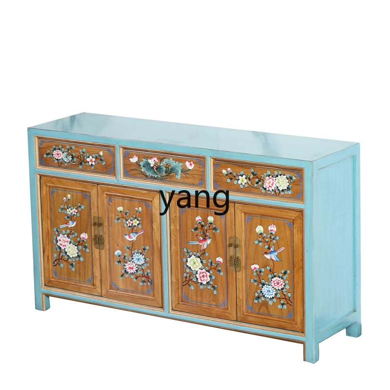 

LTT New Chinese Painted Dining Side Cabinet Solid Wood Classical Living Room Locker Classical TV Cabinet