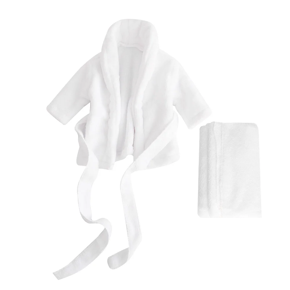 رداء حمام للأطفال مصنوع من القطن الخالص الناعم الماص لحديثي الولادة، سريع الجفاف ومريح وصديق للبشرة، أبيض من عمر 3 إلى 6 أشهر #5