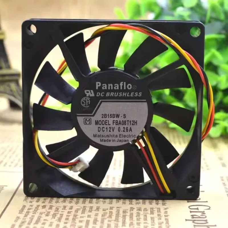 New CPU Fan For Panaflo FBA08T12H 12V 0.26A 8cm 8015 High Air Cooling Fan 80×80×15MM