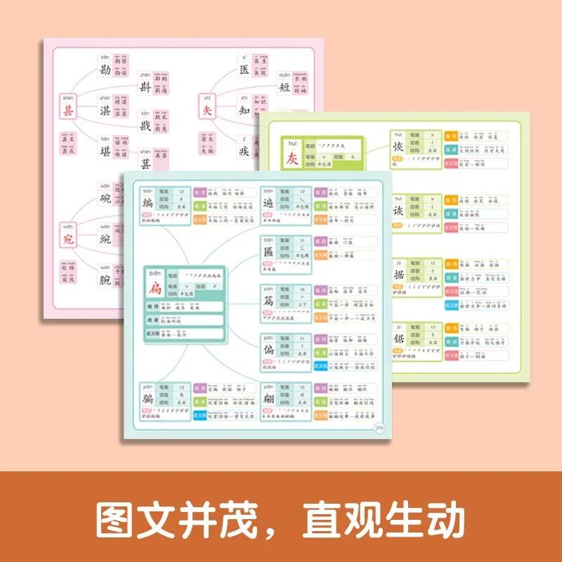 Mind Map Cleverly Memorizing Chinese Character Radical Structure Group Words, Idioms, Synonyms, and Synonyms Mind Map Books