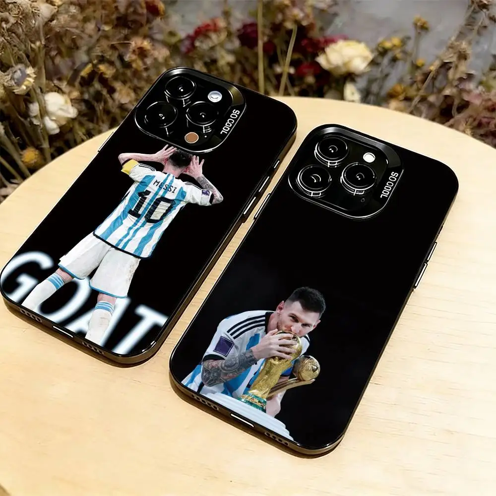 

F-Football Lionel Messi-10 Phone Case For iPhone 17,16,15,14,13,12,11 Plus,Pro Max,XS,Colored Silver Plated Inside Cover