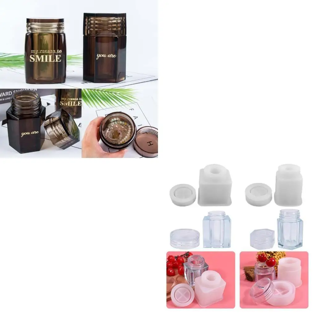 

1 комплект, банка для хранения, кристаллическая форма для эпоксидной смолы, герметичный контейнер с крышкой, силиконовая форма,